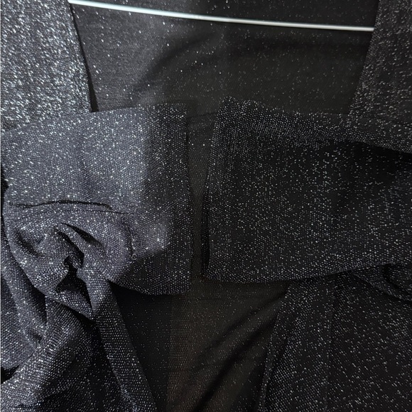 ✨ Elegant Vintage Long Tall Sally Black Glitter Tie-Front Shrug – Size L - Picture 9 of 16